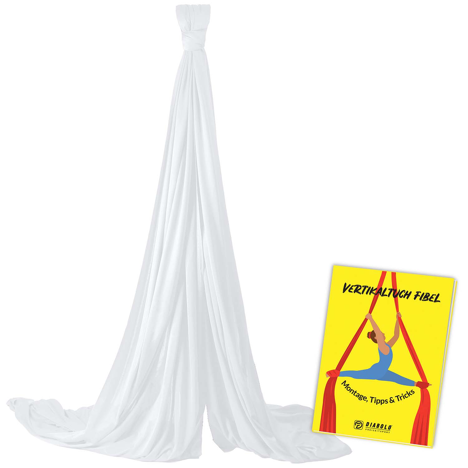 Diabolo Freizeitsport - Vertikaltuch Weiß mit Anleitungsheft