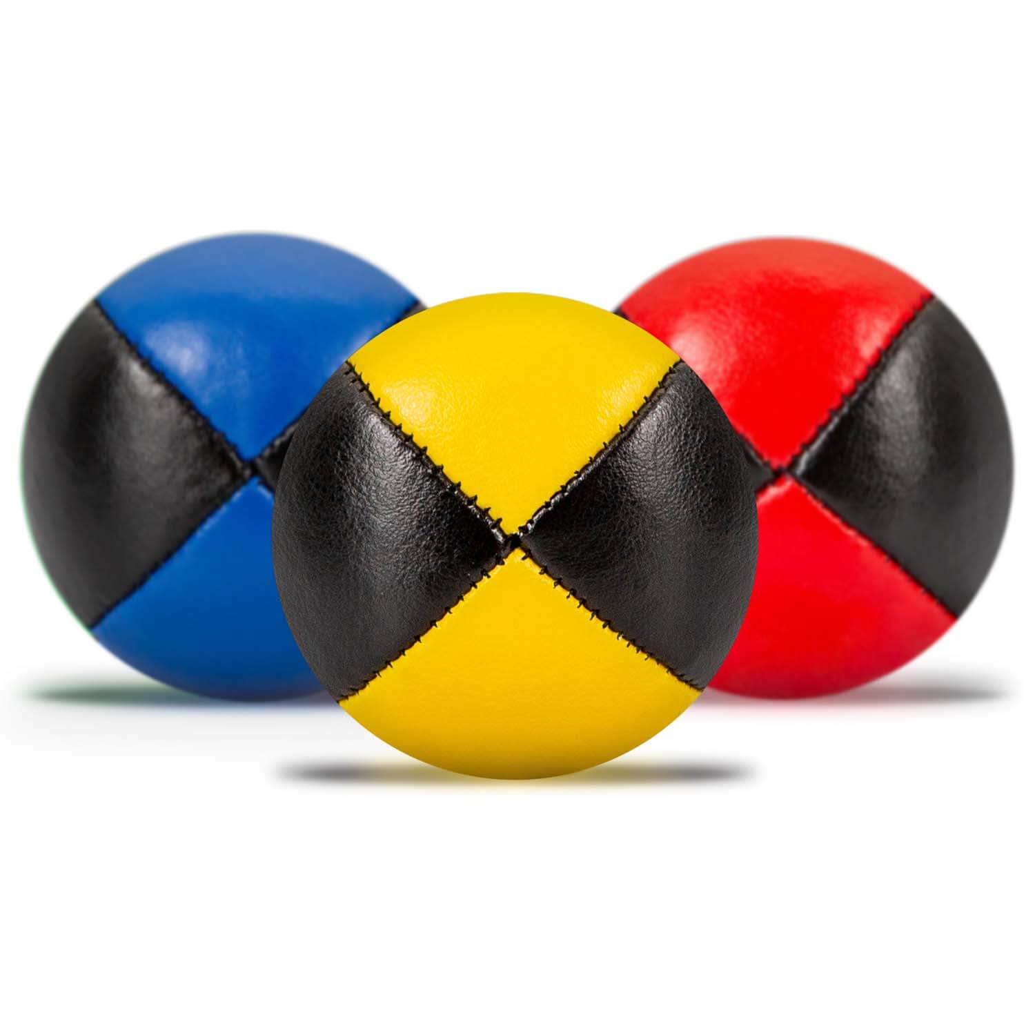 Jonglierball Premium zweifarbig mit schwarz und 62mm Durchmesser im 3er Set kaufen!