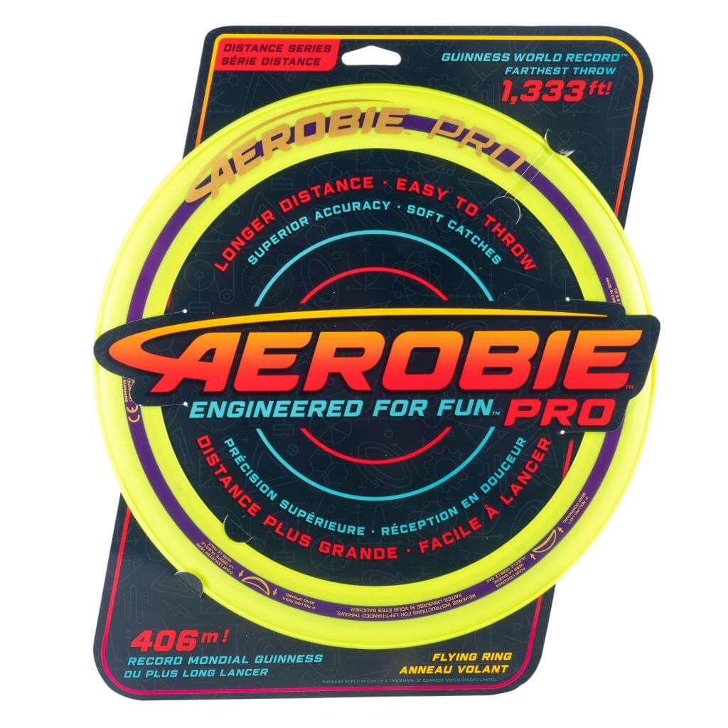 Aerobie - Gelber Pro Ring in Verpackung