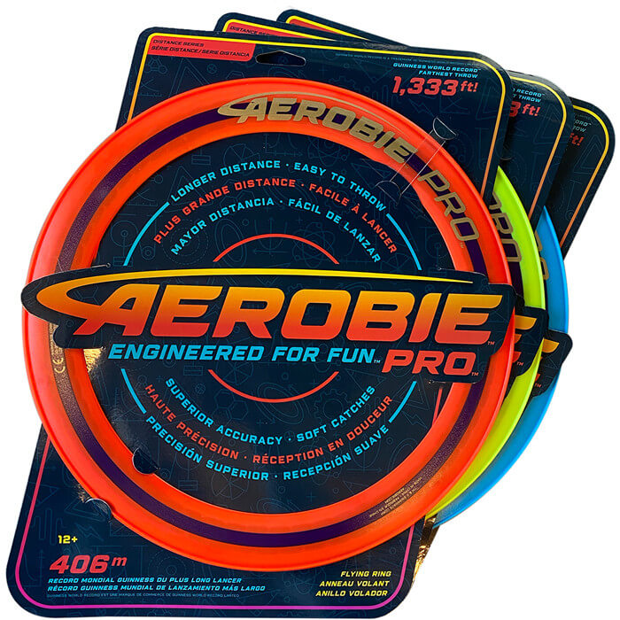 Aerobie - Pro Ring in orange, gelb und blau in Verpackung