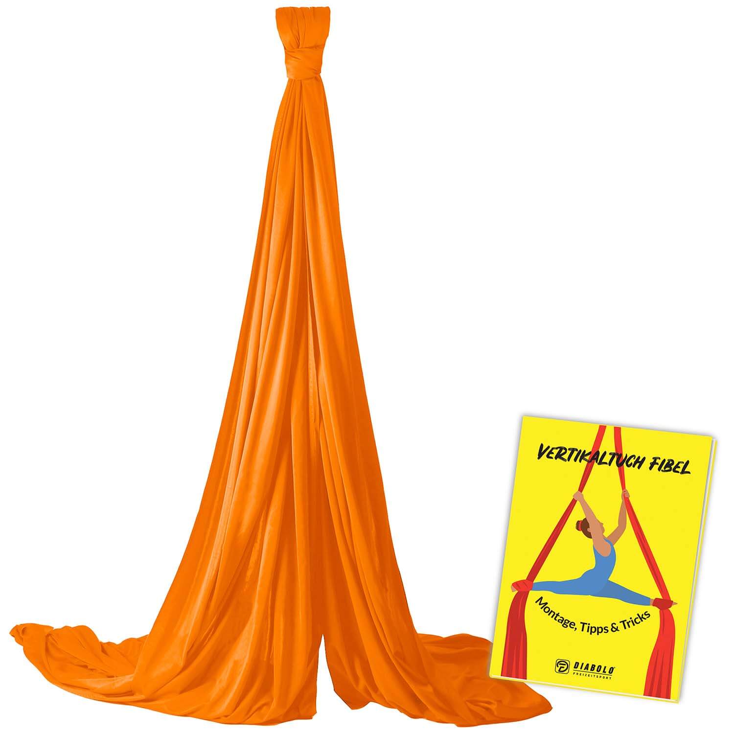 Diabolo Freizeitsport - Vertikaltuch Orange mit Anleitungsheft